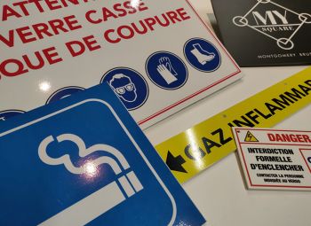 Signalétique et pictogrammes imprimés